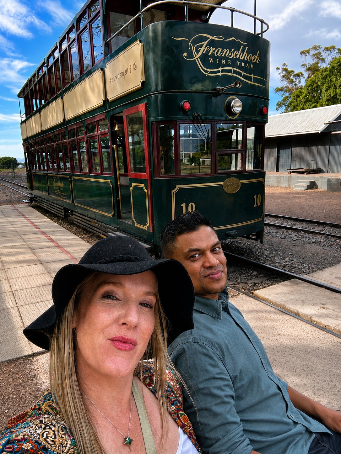 Nadine and Sobah on the Franschhoek Wine Tram